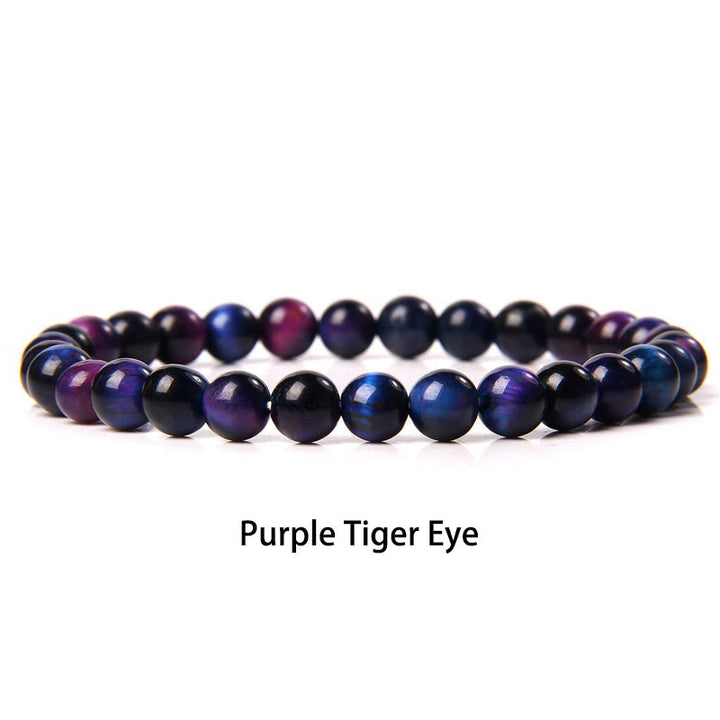 Buddha Stones 6 mm Diverses pierres Cristal Noir Paillettes Pierres Oeil de Tigre Rouge Bracelet de Protection