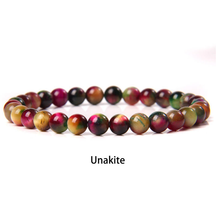Buddha Stones 6 mm Diverses pierres Cristal Noir Paillettes Pierres Oeil de Tigre Rouge Bracelet de Protection