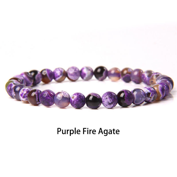 Buddha Stones 6 mm Diverses pierres Cristal Noir Paillettes Pierres Oeil de Tigre Rouge Bracelet de Protection