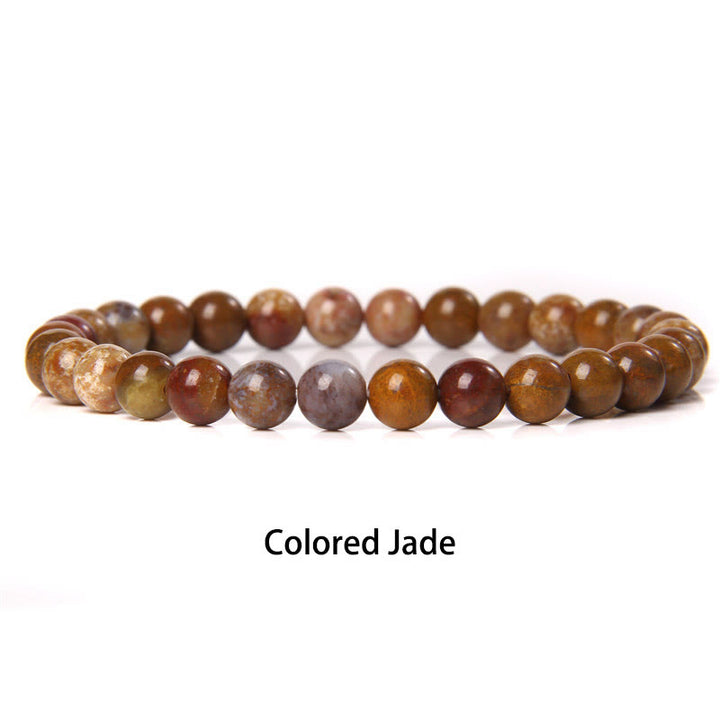 Buddha Stones 6 mm Diverses pierres Cristal Noir Paillettes Pierres Oeil de Tigre Rouge Bracelet de Protection
