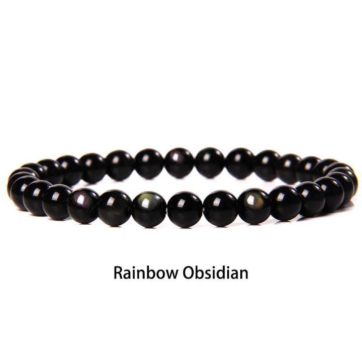 Buddha Stones 6 mm Diverses pierres Cristal Noir Paillettes Pierres Oeil de Tigre Rouge Bracelet de Protection