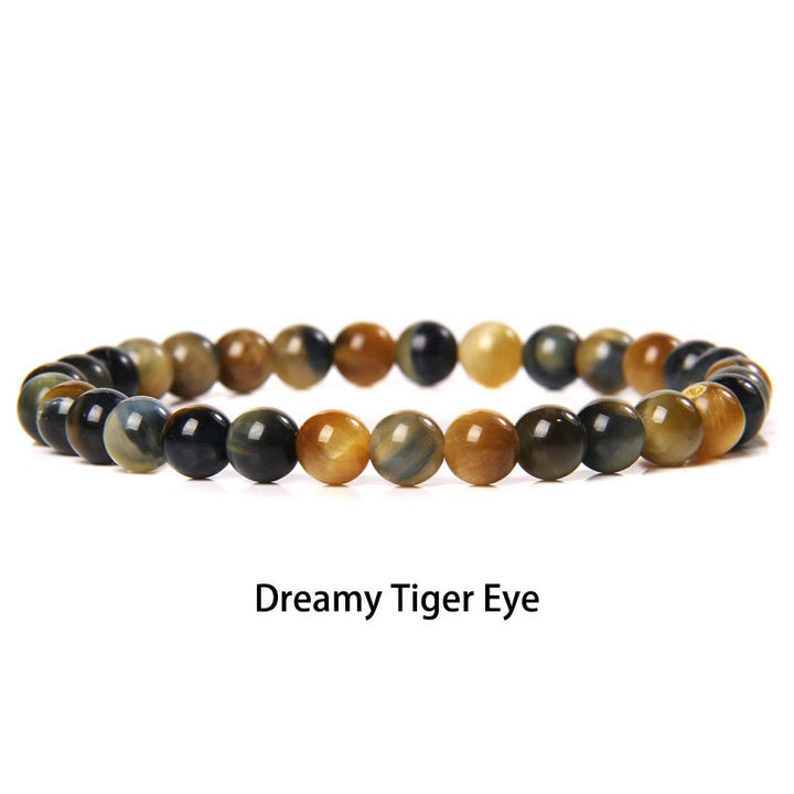 Buddha Stones 6 mm Diverses pierres Cristal Noir Paillettes Pierres Oeil de Tigre Rouge Bracelet de Protection