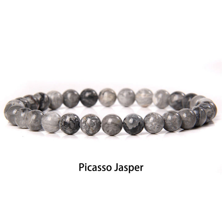 Buddha Stones 6 mm Diverses pierres Cristal Noir Paillettes Pierres Oeil de Tigre Rouge Bracelet de Protection