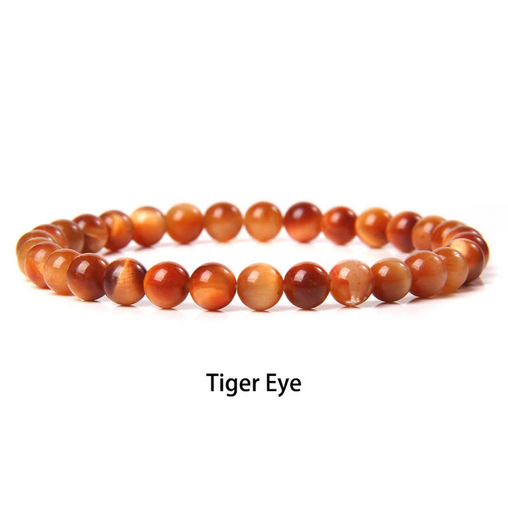 Buddha Stones 6 mm Diverses pierres Cristal Noir Paillettes Pierres Oeil de Tigre Rouge Bracelet de Protection