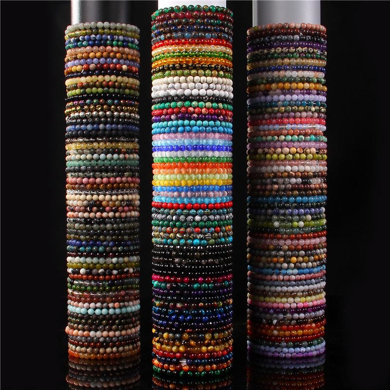 Buddha Stones 6 mm Diverses pierres Cristal Noir Paillettes Pierres Oeil de Tigre Rouge Bracelet de Protection