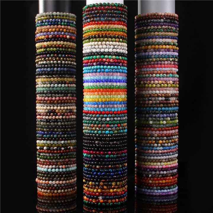 Buddha Stones 6 mm Diverses pierres Cristal Noir Paillettes Pierres Oeil de Tigre Rouge Bracelet de Protection