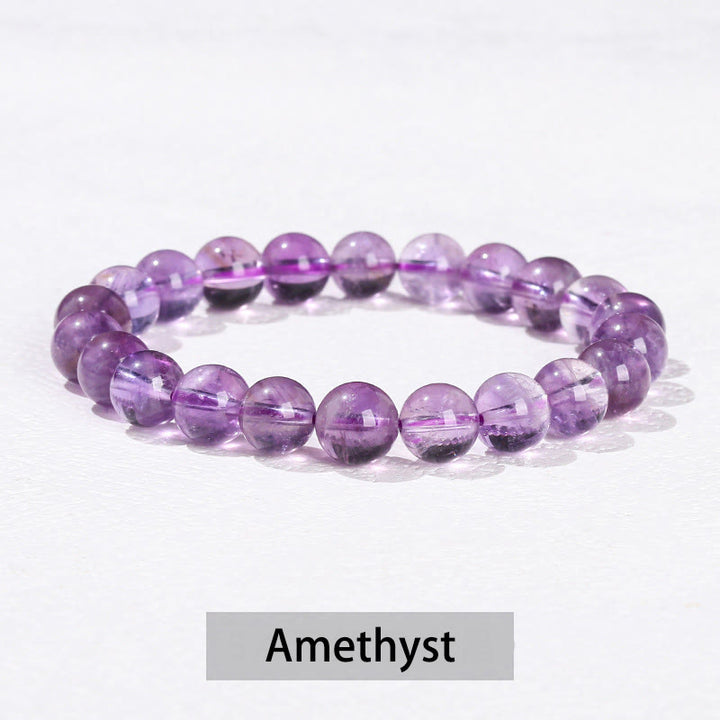 Bracelet de guérison en Buddha Stones, diverses pierres de cristal, améthyste, aventurine verte, quartz rose - Améthyste - 10 mm (circonférence du poignet 14-16 cm) - image 5
