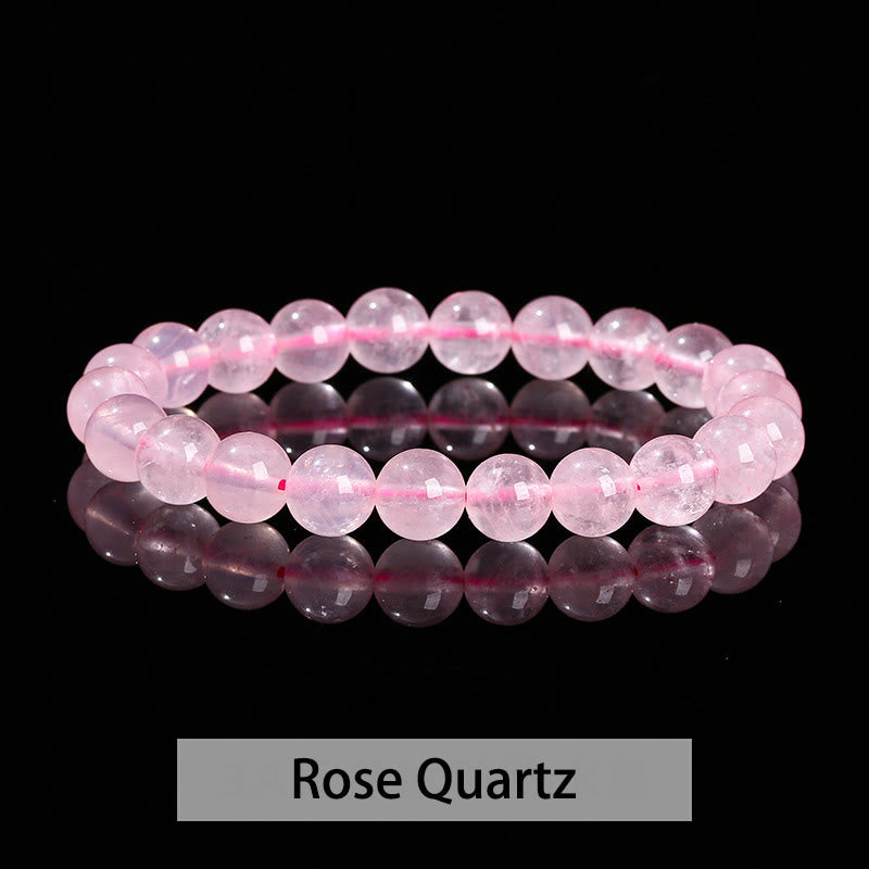 Bracelet de guérison en Buddha Stones, diverses pierres de cristal, améthyste, aventurine verte, quartz rose - Quartz rose - 10 mm (circonférence du poignet 14-16 cm) - image 3