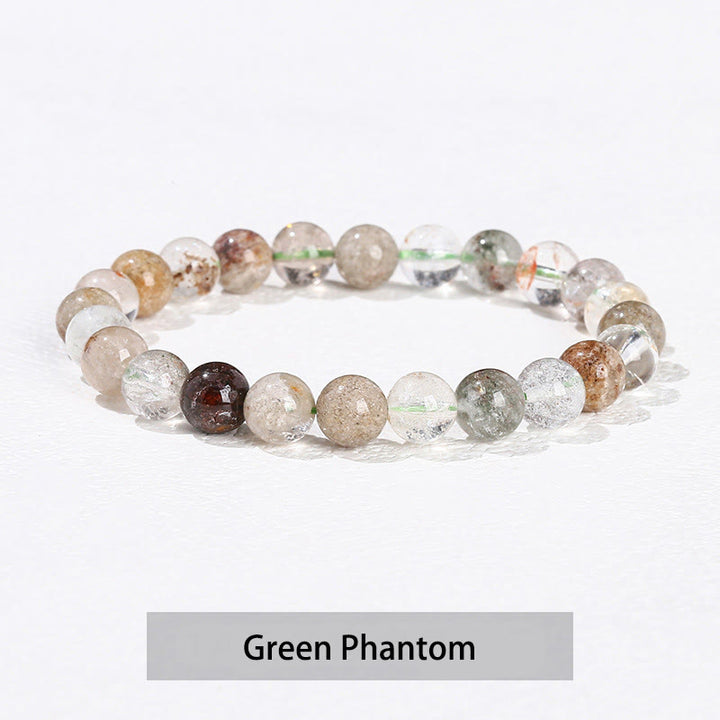 Bracelet de guérison en Buddha Stones, diverses pierres de cristal, améthyste, aventurine verte, quartz rose - Fantôme vert - 10 mm (circonférence du poignet 14-16 cm) - image 24