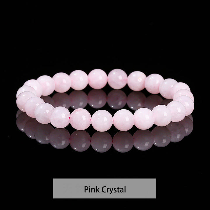 Bracelet de guérison en Buddha Stones, diverses pierres de cristal, améthyste, aventurine verte, quartz rose - Cristal rose - 10 mm (circonférence du poignet 14-16 cm) - image 18