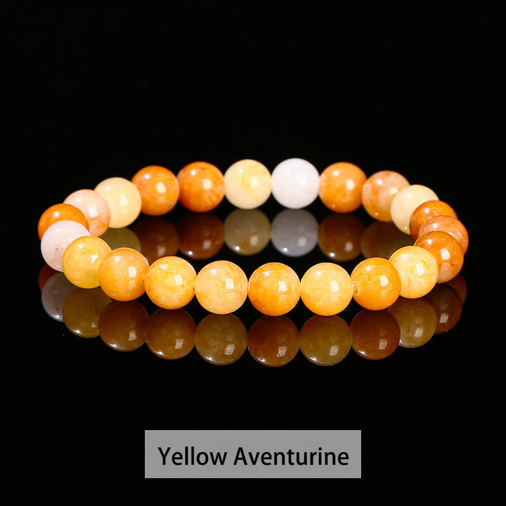 Bracelet de guérison en Buddha Stones, diverses pierres de cristal, améthyste, aventurine verte, quartz rose - Aventurine jaune - 10 mm (circonférence du poignet 14-16 cm) - image 14