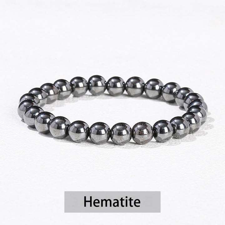 Bracelet de guérison en Buddha Stones, diverses pierres de cristal, améthyste, aventurine verte, quartz rose - Hématite - 10 mm (circonférence du poignet 14-16 cm) - image 37