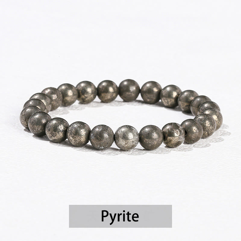 Bracelet de guérison en Buddha Stones, diverses pierres de cristal, améthyste, aventurine verte, quartz rose - Pyrite - 10 mm (circonférence du poignet 14-16 cm) - image 39