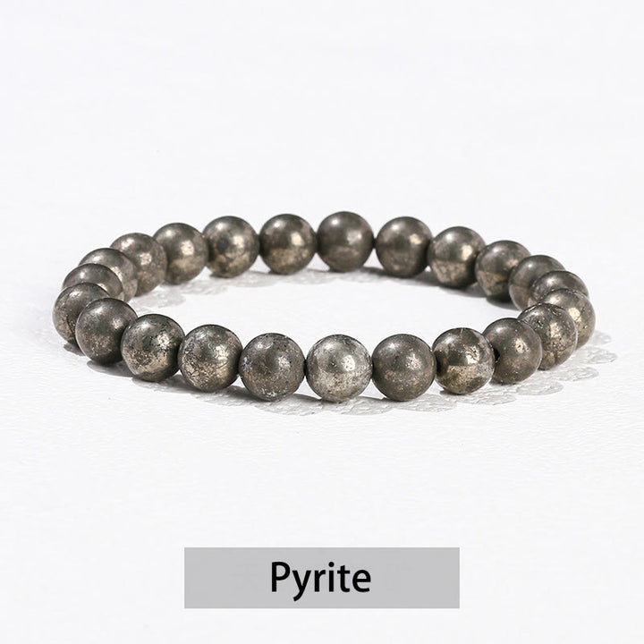 Bracelet de guérison en Buddha Stones, diverses pierres de cristal, améthyste, aventurine verte, quartz rose - Pyrite - 10 mm (circonférence du poignet 14-16 cm) - image 39