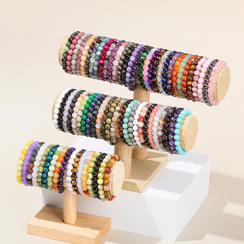 Bracelet de guérison en Buddha Stones, diverses pierres de cristal, améthyste, aventurine verte, quartz rose - image 2