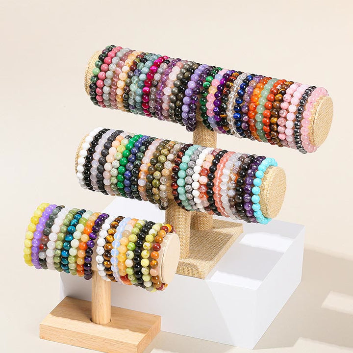 Bracelet de guérison en Buddha Stones, diverses pierres de cristal, améthyste, aventurine verte, quartz rose - image 2