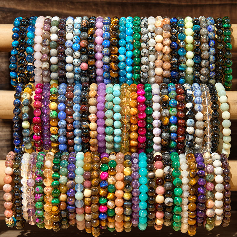 Bracelet de calme en pierre de Bouddha avec divers cristaux, malachite, lazurite et hémimorphite - image 0