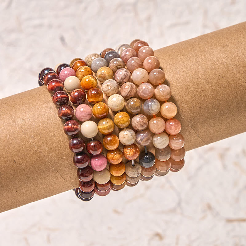 Bracelet Passion Courage Série Orange Rouge Inspire la Créativité Buddha Stones