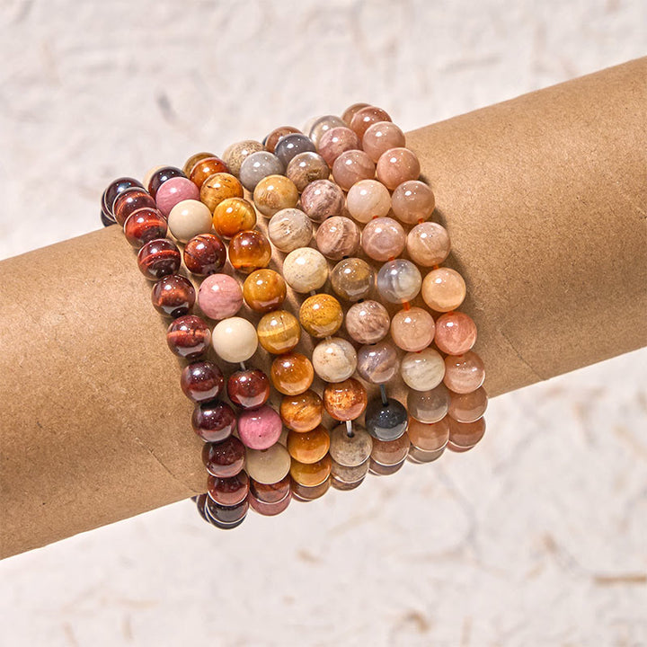 Bracelet Passion Courage Série Orange Rouge Inspire la Créativité Buddha Stones