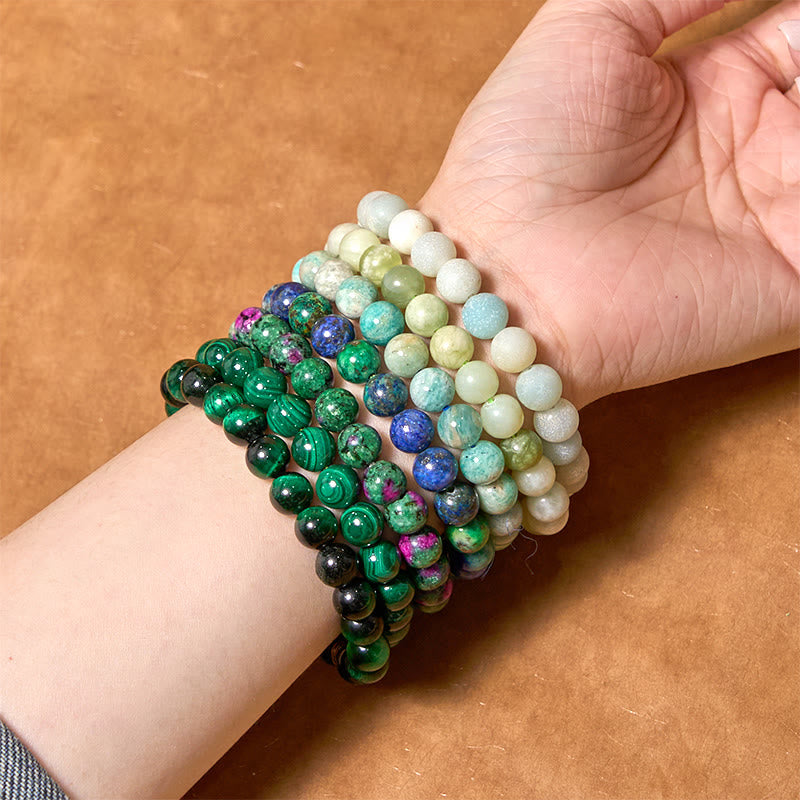 Bracelet de soutien pour l'équilibre et le calme de la série verte Love Self de Buddha Stones