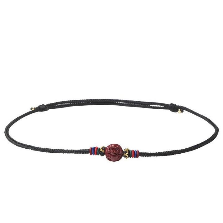 Collier avec pendentif en corde noire et Buddha Stones et cinabre, signe du zodiaque chinois - image 18