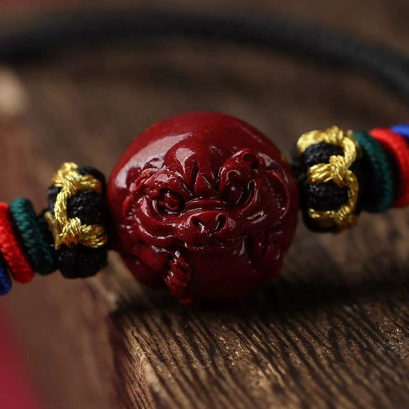 Collier avec pendentif en corde noire et Buddha Stones et cinabre, signe du zodiaque chinois - image 16