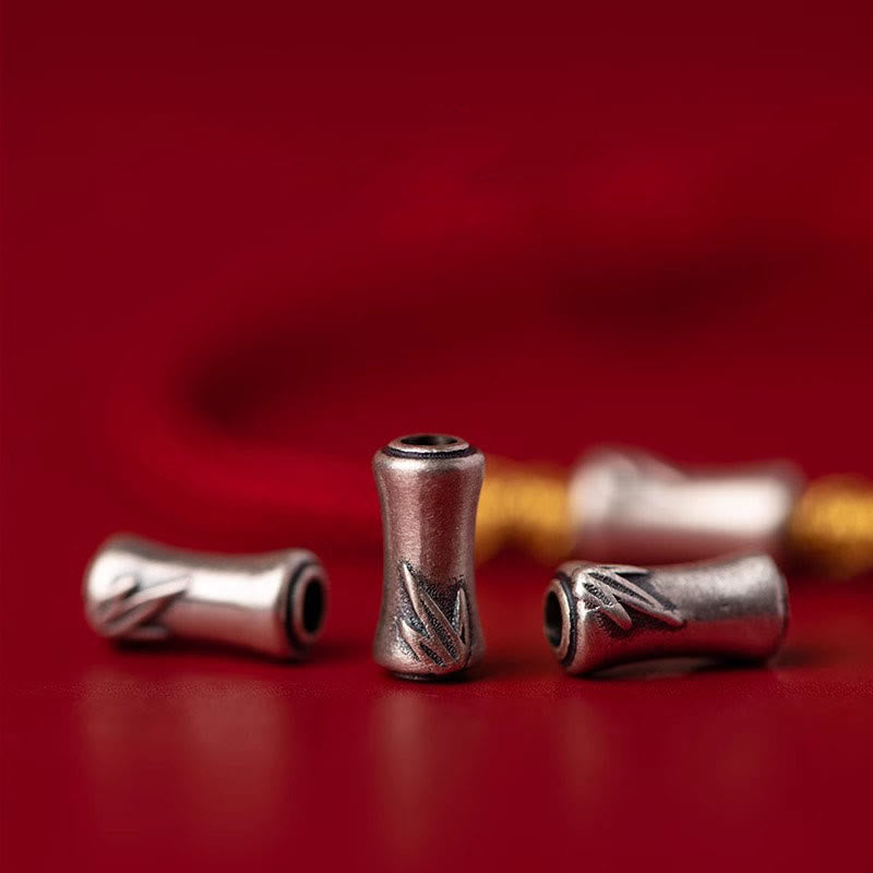 Bracelet tressé porte-bonheur en argent sterling 925 fait main avec motif bambou et cordon rouge Buddha Stones - image 13