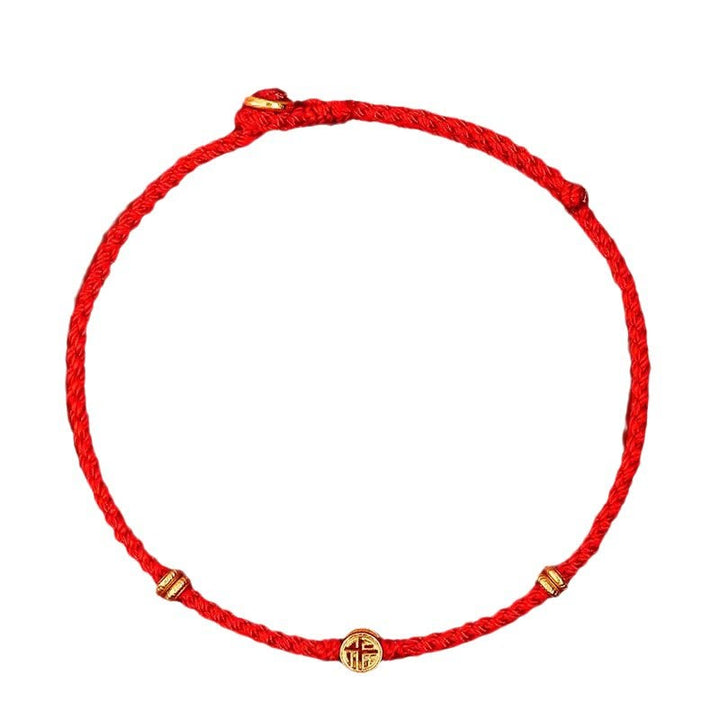 Bracelet porte-bonheur en argent sterling 925 tressé à la main avec cordon rouge et Buddha Stones
