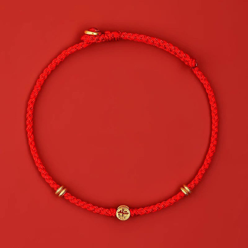 Bracelet porte-bonheur en argent sterling 925 tressé à la main avec cordon rouge et Buddha Stones