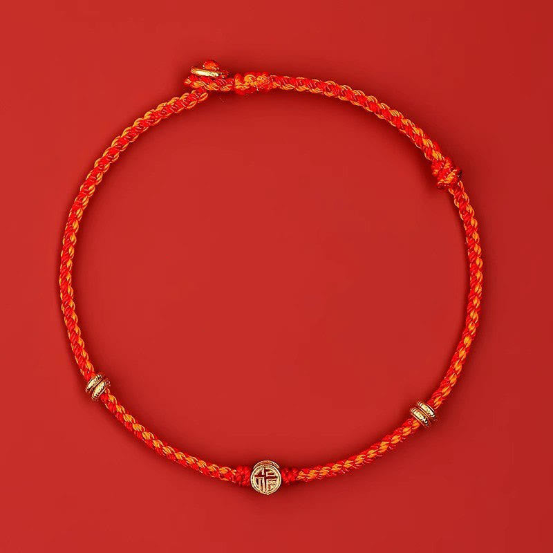 Bracelet porte-bonheur en argent sterling 925 tressé à la main avec cordon rouge et Buddha Stones