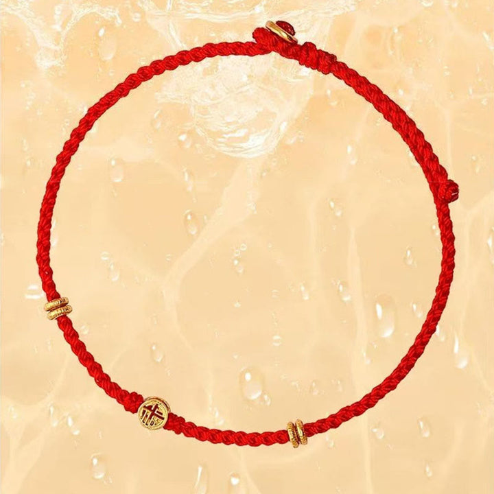 Bracelet porte-bonheur en argent sterling 925 tressé à la main avec cordon rouge et Buddha Stones