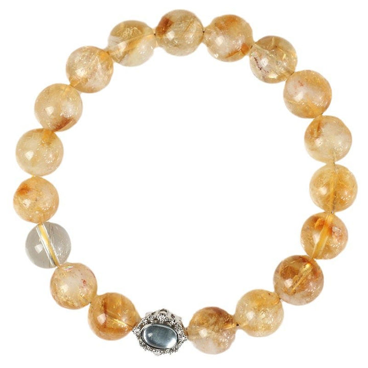 Bracelet de prospérité en quartz rutile et citrine naturelle de Buddha Stones