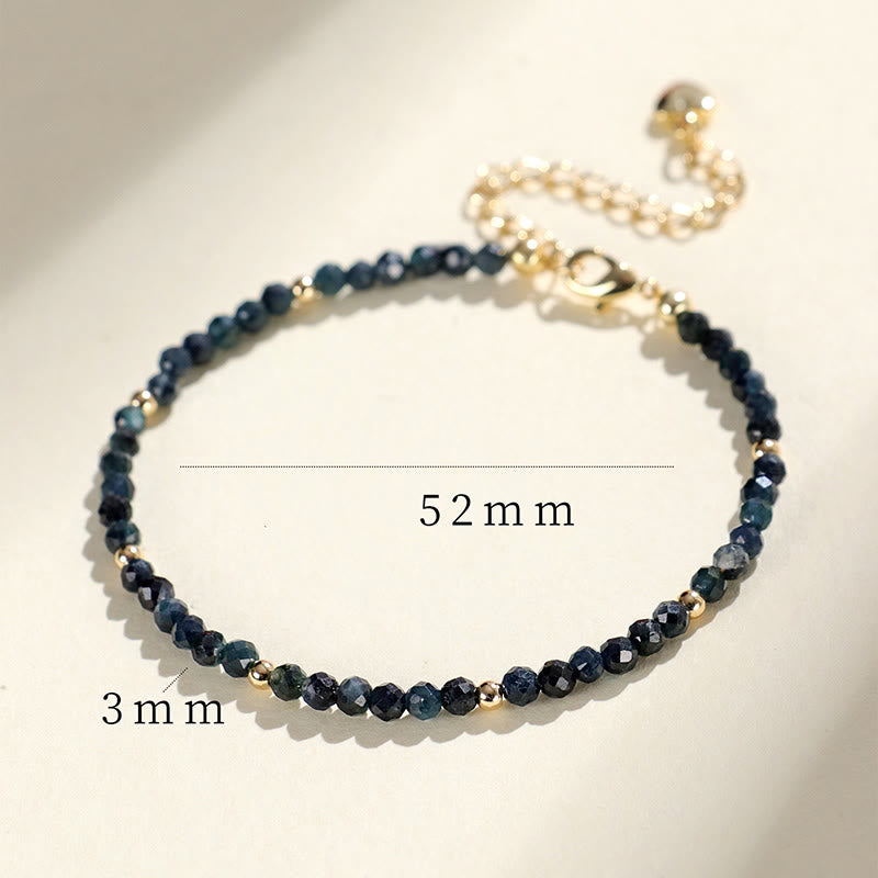Bracelet de sagesse en perles de cuivre et tourmaline indicolite avec Buddha Stones