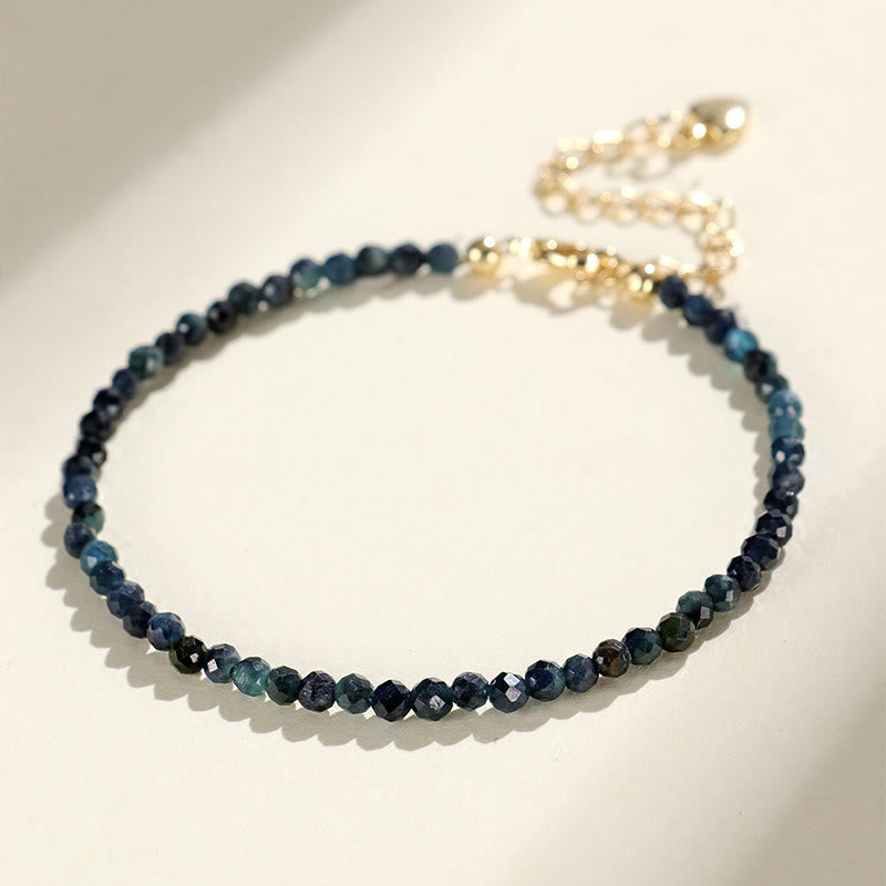 Bracelet de sagesse en perles de cuivre et tourmaline indicolite avec Buddha Stones
