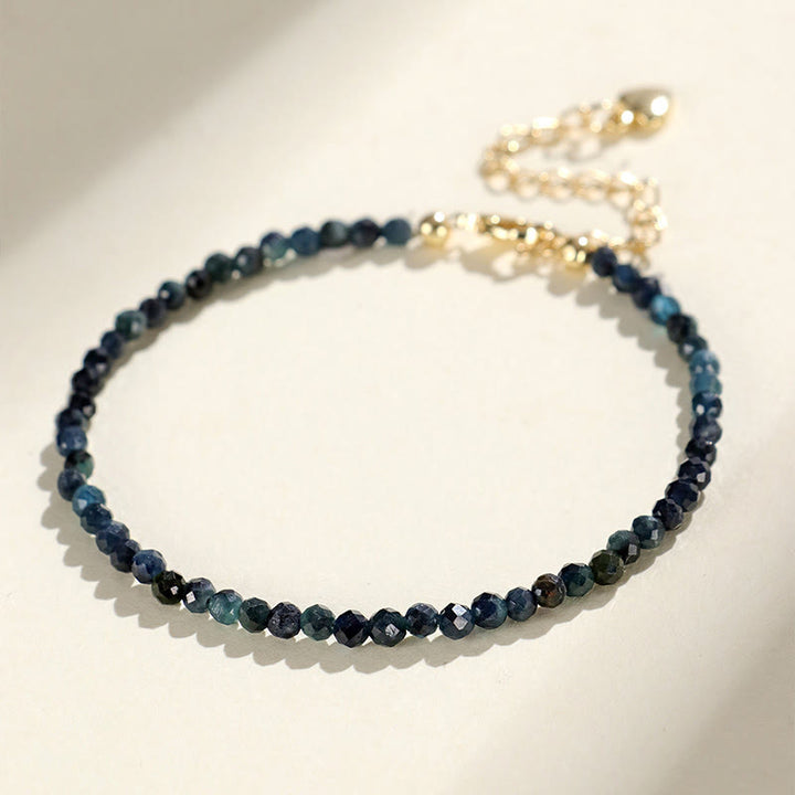 Bracelet de sagesse en perles de cuivre et tourmaline indicolite avec Buddha Stones