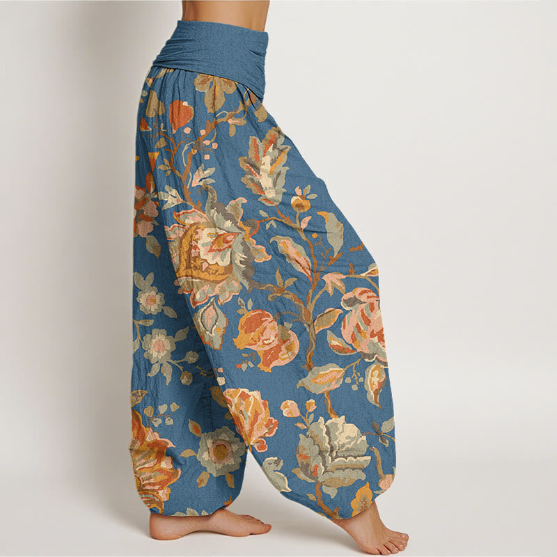 Pantalon Buddha Stones décontracté à taille élastique pour femme avec motif de fleurs en fleurs et bourgeons - image 10