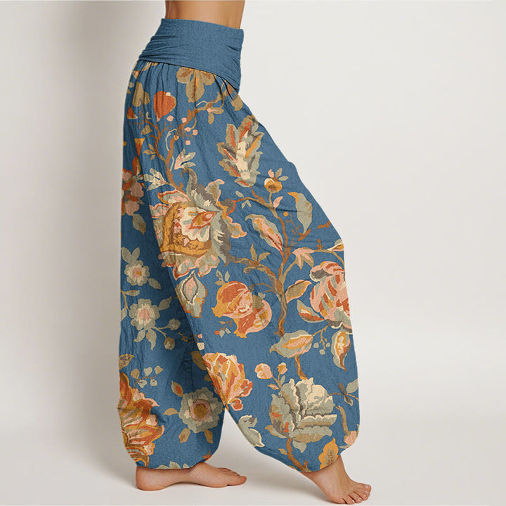 Pantalon Buddha Stones décontracté à taille élastique pour femme avec motif de fleurs en fleurs et bourgeons - image 10