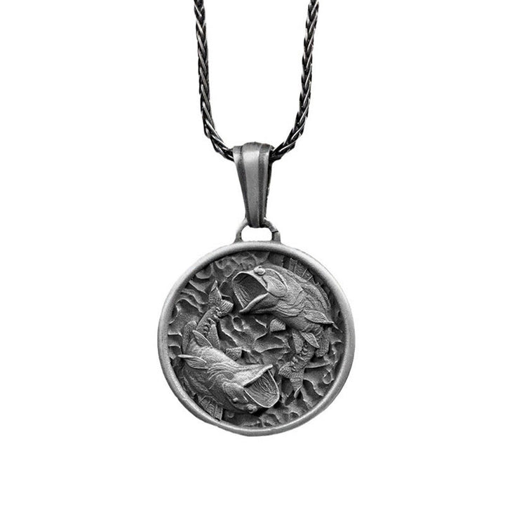 Collier pendentif de richesse en forme de poisson Koi poli en étain pur Buddha Stones - image 4