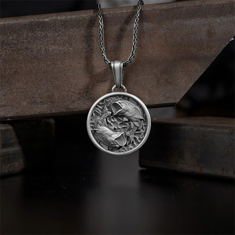 Collier pendentif de richesse en forme de poisson Koi poli en étain pur Buddha Stones - Poisson Koi en étain pur - image 1