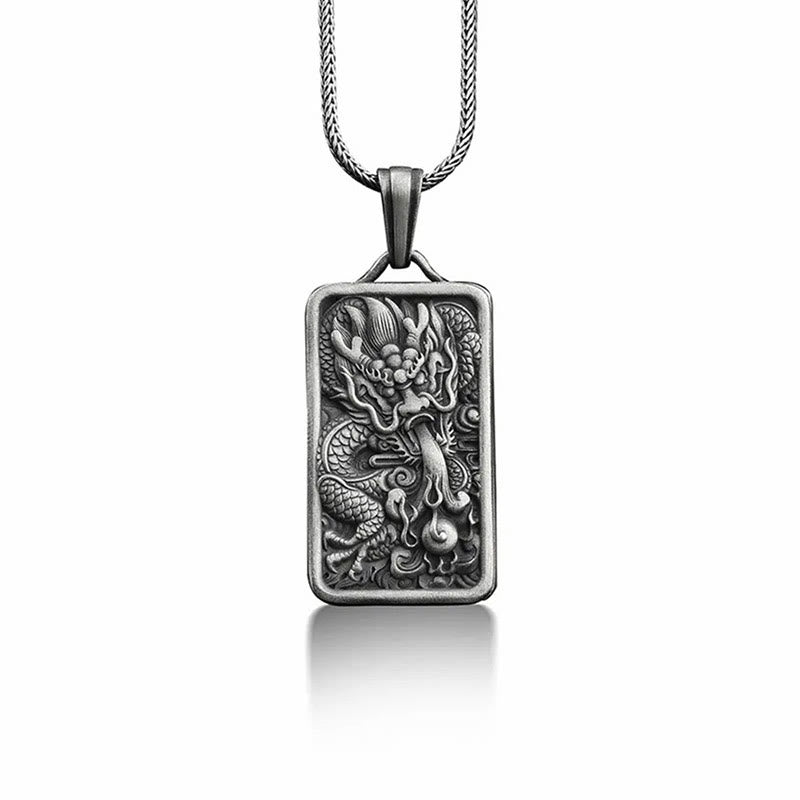 Collier pendentif protection succès dragon en étain pur Buddha Stones - image 2