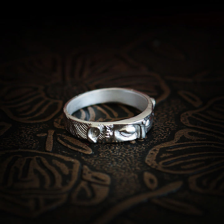 Bague de protection des yeux de Bouddha en argent sterling 999 de Buddha Stones - image 7