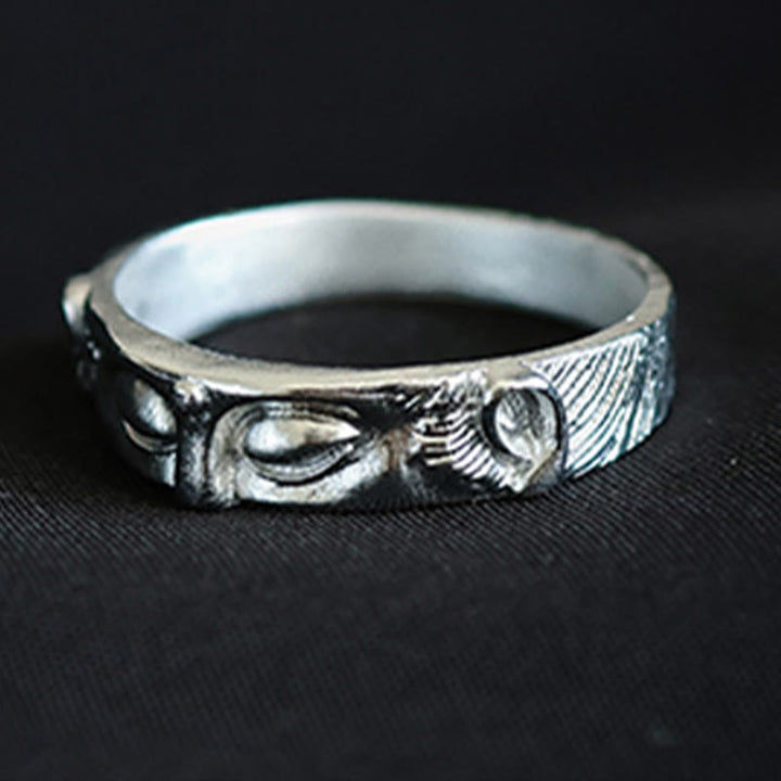 Bague de protection des yeux de Bouddha en argent sterling 999 de Buddha Stones - image 2
