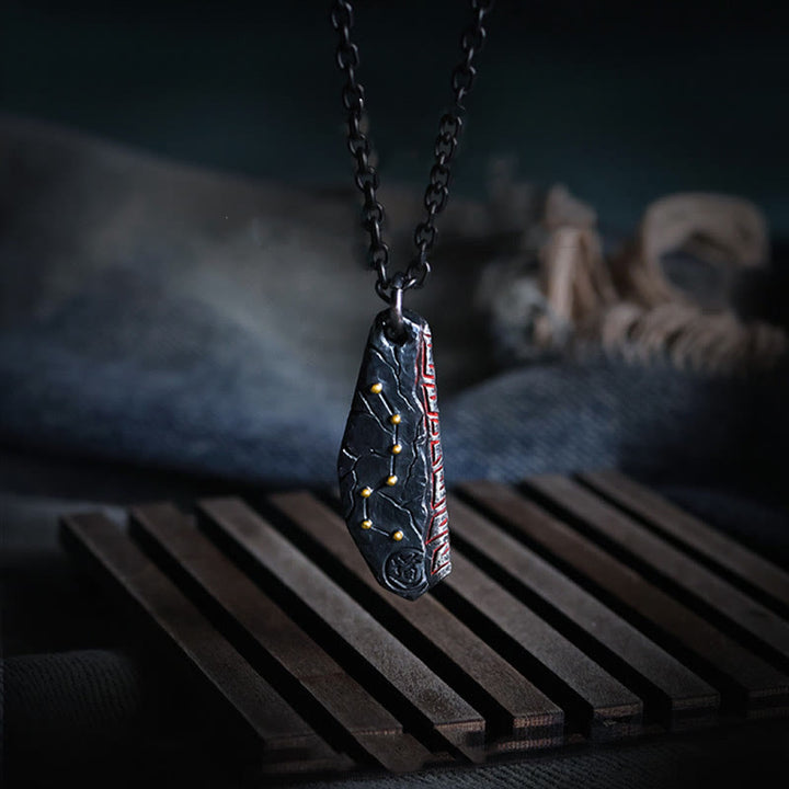 Collier pendentif en argent sterling 999 Buddha Stones et balance de la Grande Ourse