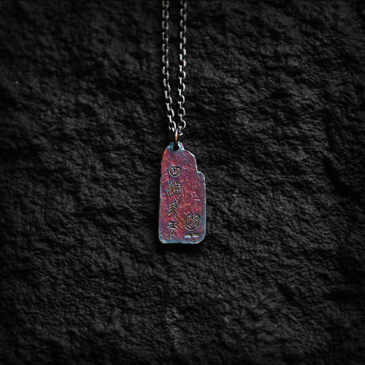 Collier pendentif en argent sterling 999 et or 24 carats Buddha Stones et équilibre solaire