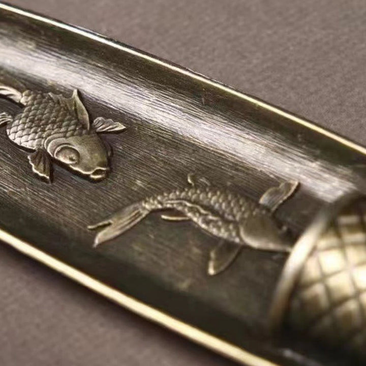 Buddha Stones en alliage de zinc en forme de bateau de pêcheur en forme de poisson koï, brûleur d'encens de guérison, décoration - image 9