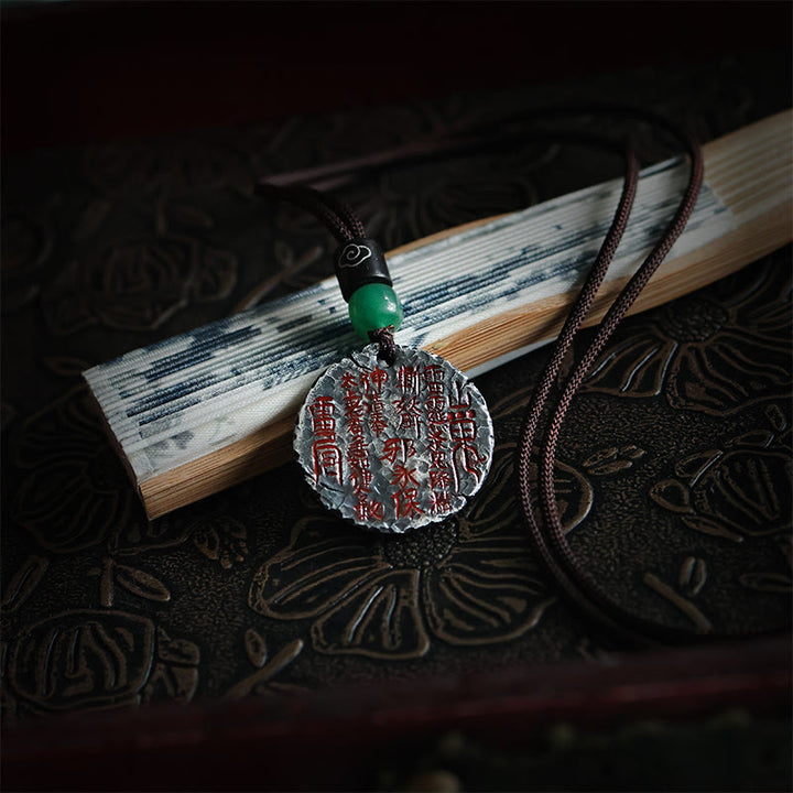Collier pendentif en argent sterling 999 et or 24 carats avec Buddha Stones , Bagua, Tai Chi, Yin Yang, design, fantômes des montagnes, dépenser de l'argent, harmonie - image 4