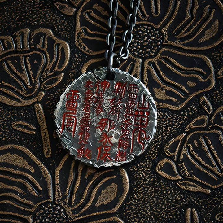 Collier pendentif en argent sterling 999 et or 24 carats avec Buddha Stones , Bagua, Tai Chi, Yin Yang, design, fantômes des montagnes, dépenser de l'argent, harmonie - image 9