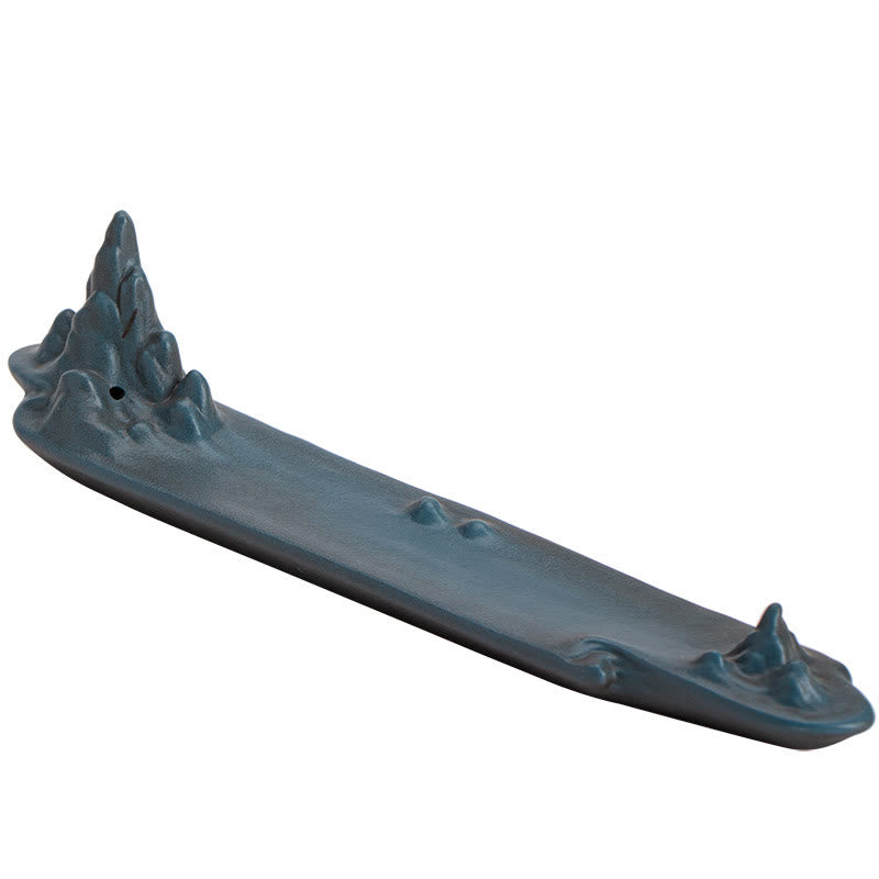 Brûleur d'encens en céramique avec Buddha Stones et montagnes et bateau - image 12