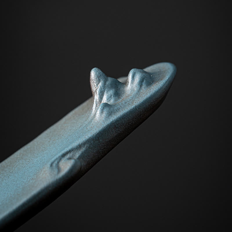 Brûleur d'encens en céramique avec Buddha Stones et montagnes et bateau - image 11