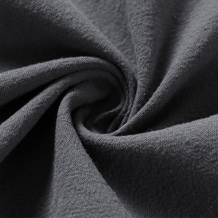 Chemise décontractée en coton à manches trois-quarts et col en V à deux boutons pour homme avec Buddha Stones - image 8